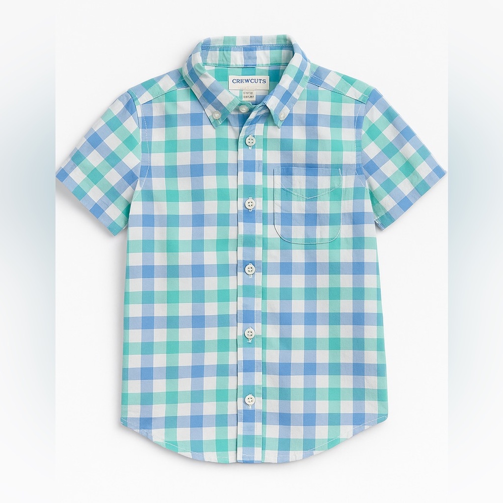 Crewcuts Blue and Green Button Down Shirt